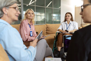 A conversation with medical personnel